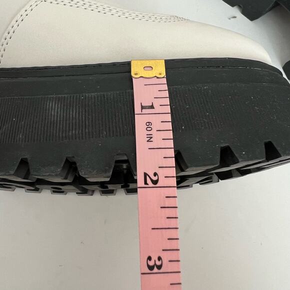 Timberland Leather Sky 6”Lace Up Platform White Combat Boots Women Size 10 - Picture 10 of 12